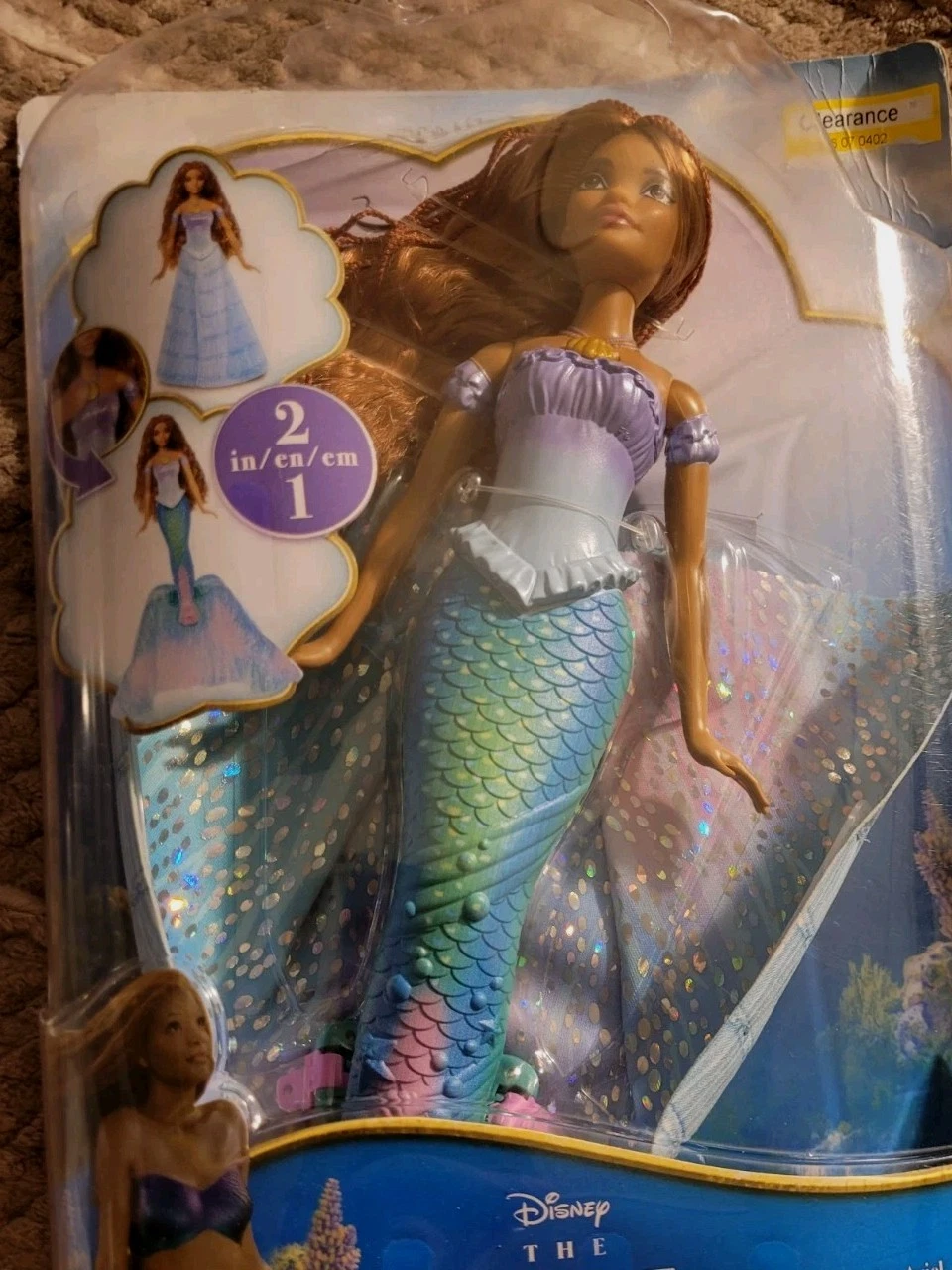 Disney The Little Mermaid 2 in 1 Transforming Ariel NEW!!