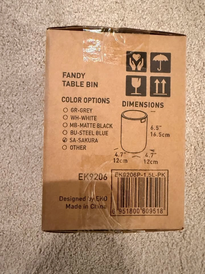 Brand new Pastel Pink mini desktop trash can - photo 5