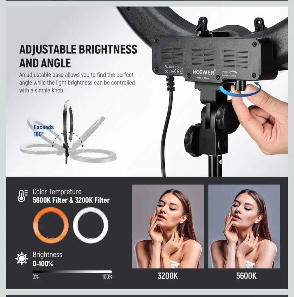 NEEWER RL18 Ring Light Kit - photo 4