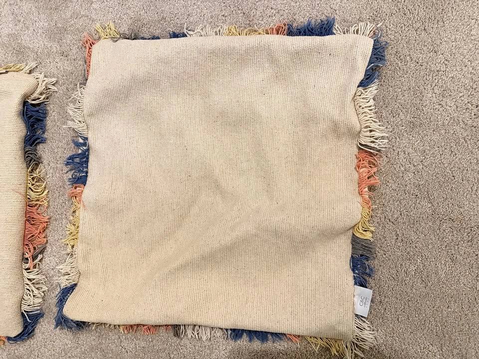 Boho Fringe Throw Pillow Covers (20") - Pair