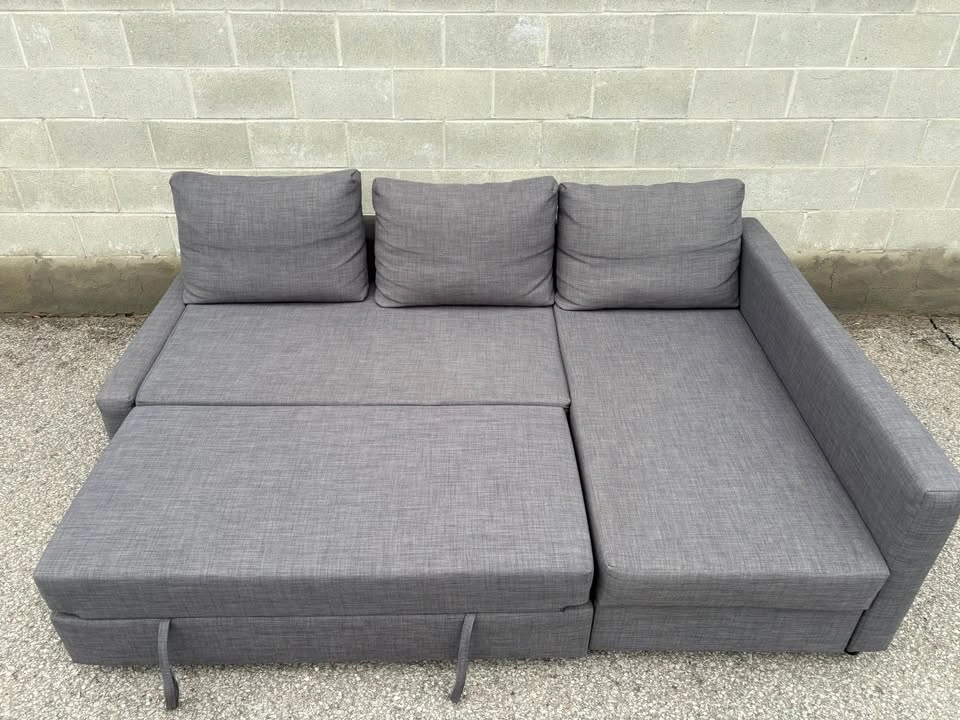 Grey Sectional Sofa Bed with Chaise Storage - Free Delivery - photo 3