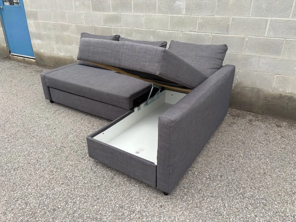 Grey Sectional Sofa Bed with Chaise Storage - Free Delivery - photo 4