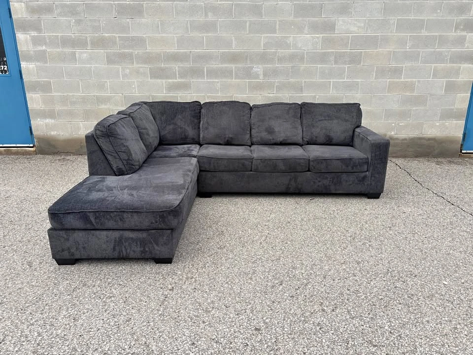 Dark Grey Large Sectional Sofa with Bed - Free Delivery