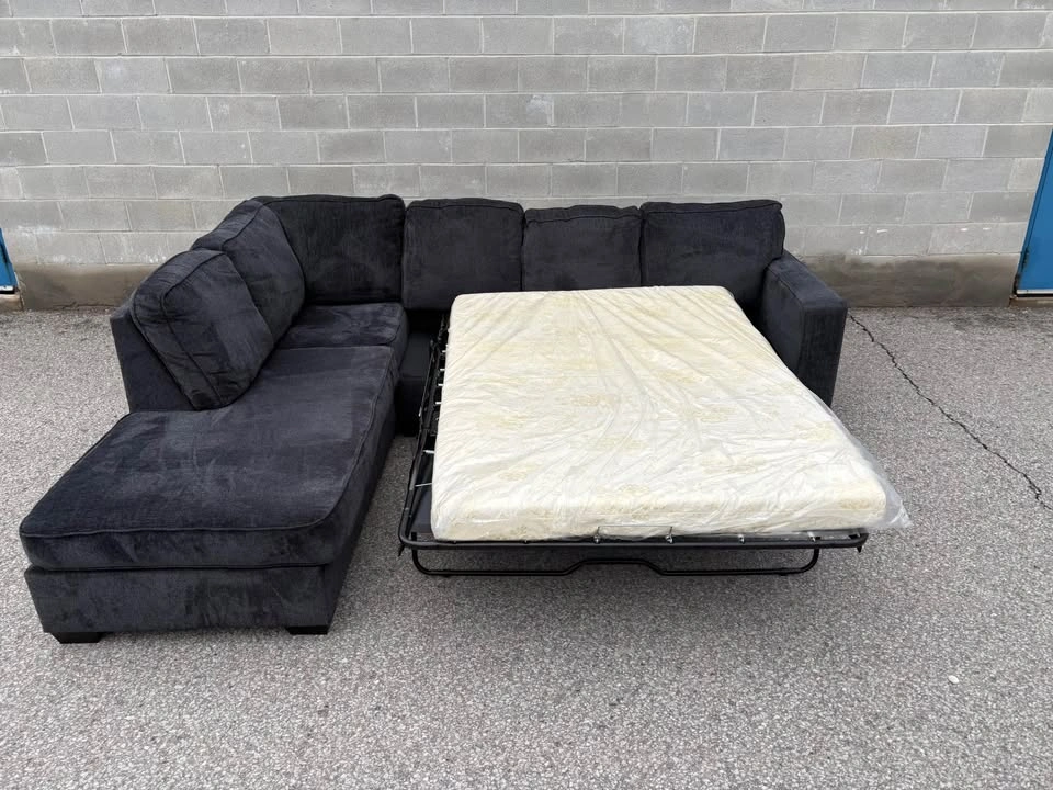 Dark Grey Large Sectional Sofa with Bed - Free Delivery - photo 2
