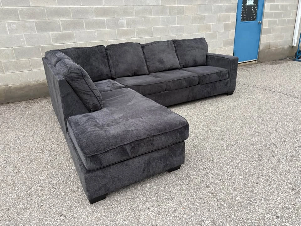 Dark Grey Large Sectional Sofa with Bed - Free Delivery - photo 3