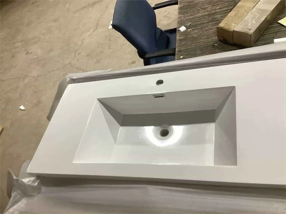81" Wall-Mounted Double Bathroom Vanity Top - White - photo 4