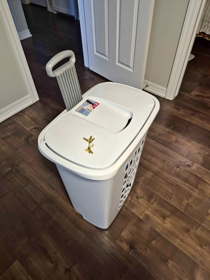 Sterilite Ultra Wheeled Laundry Hamper with Pull Handle - White