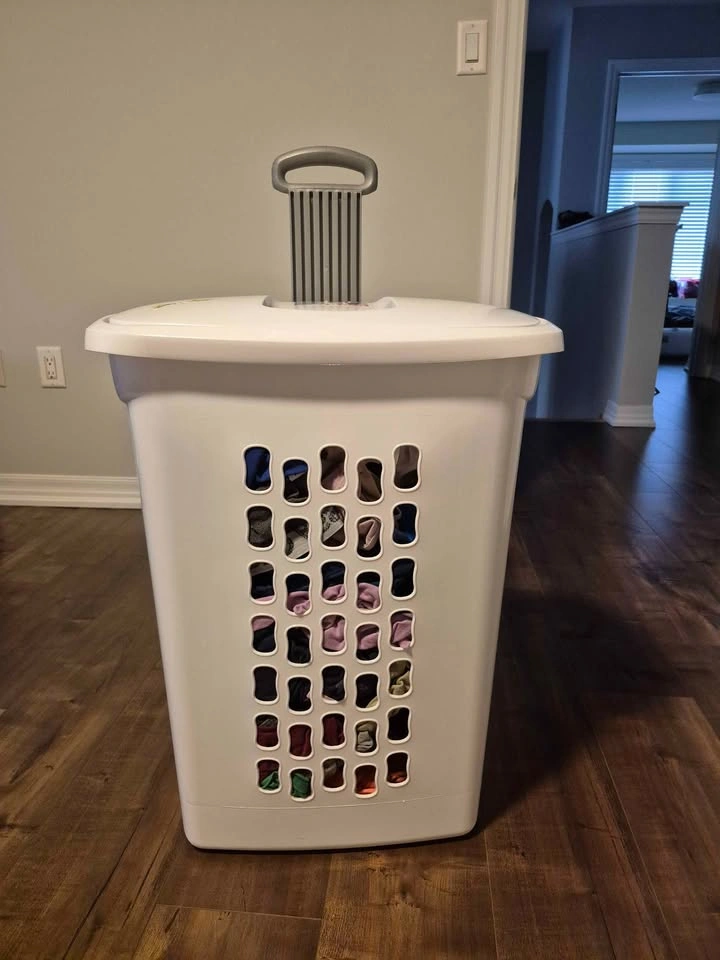 Sterilite Ultra Wheeled Laundry Hamper with Pull Handle - White - photo 2
