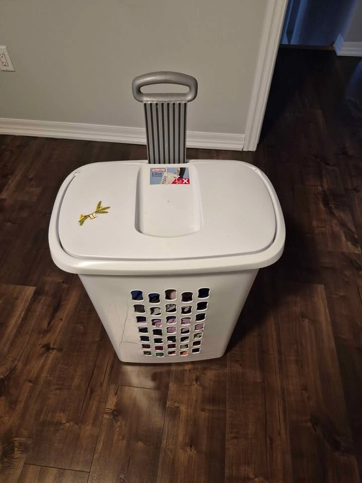 Sterilite Ultra Wheeled Laundry Hamper with Pull Handle - White - photo 3