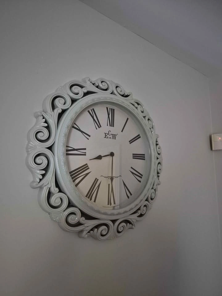 Edinburgh Clock Works Co. Wall Clock - Grey/White Decorative Fra - photo 2
