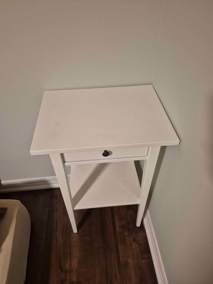 IKEA HEMNES Nightstand / Side Table - White Solid Wood - photo 2