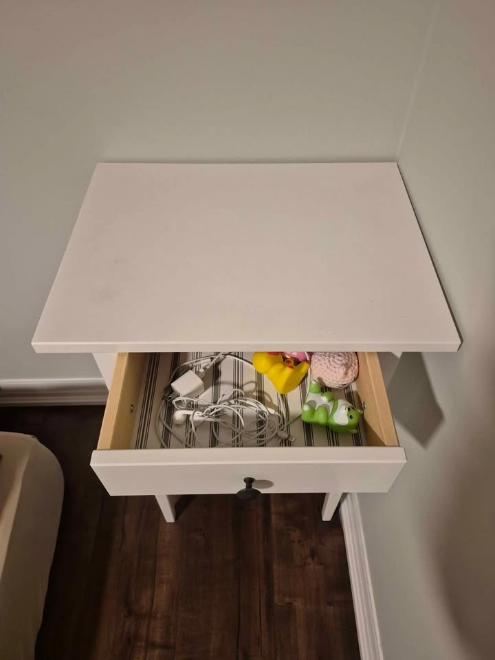 IKEA HEMNES Nightstand / Side Table - White Solid Wood - photo 3
