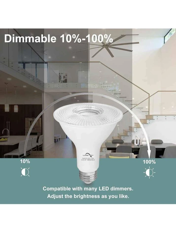 PAR30 LED Bulb 3000K Warm White Flood Light Long Neck Dimmable 1 - photo 2