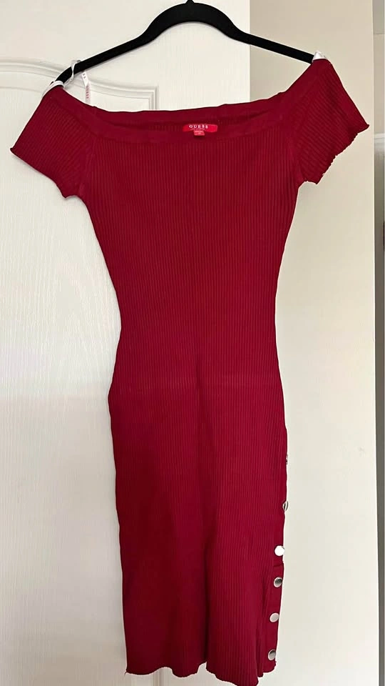 Guess Women’s Red Knit Dress Medium