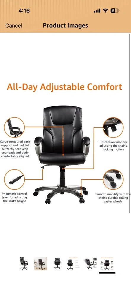 Faux Leather Executive office swivel Chair - photo 4