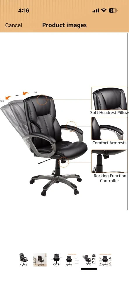 Faux Leather Executive office swivel Chair - photo 5