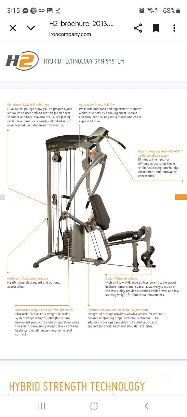 TORQUE H2 Hybrid Home Gym - Like New! - photo 2