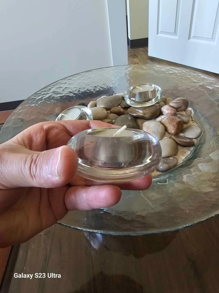 Large Textured Glass Pedestal Bowl - photo 4