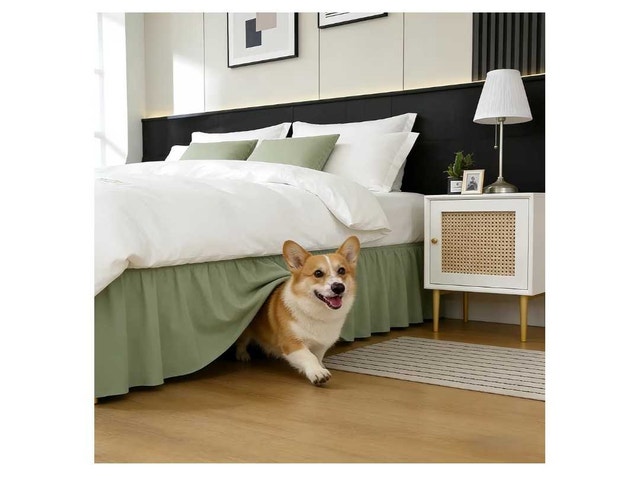 Rimela Sage Green Queen Bed Skirt - photo 5