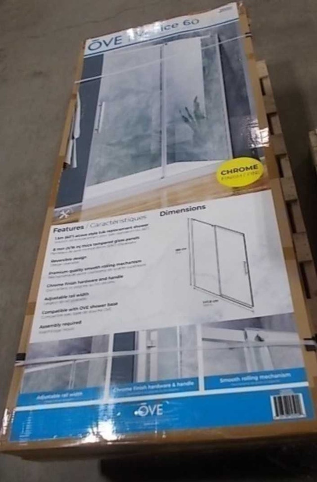 Ove Venice 60" Chrome Sliding Shower Doors - photo 2