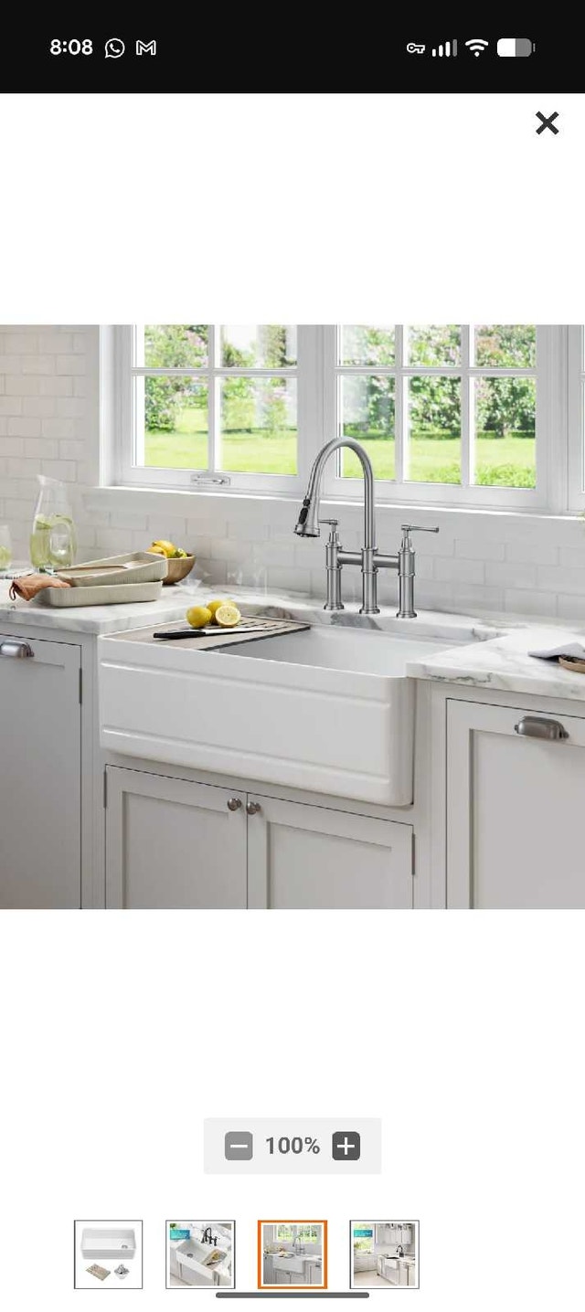 Kraus Turino Ceramic Kitchen Sink, Reversible!