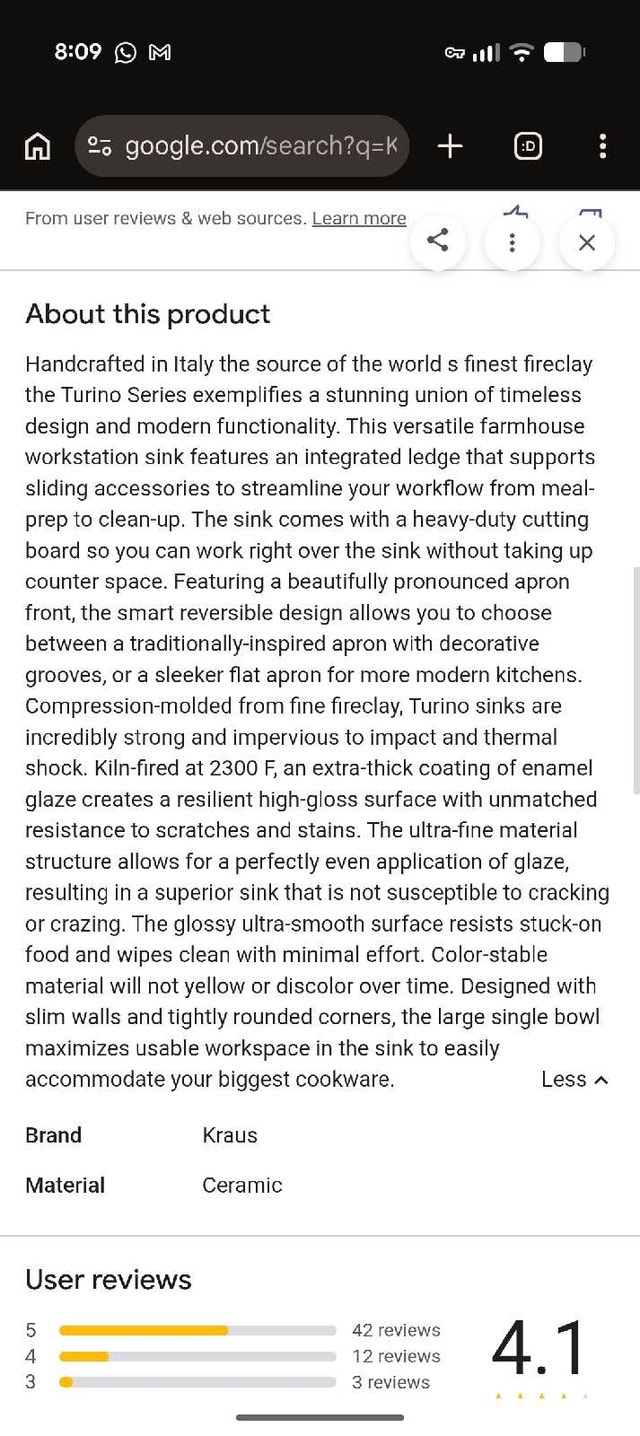Kraus Turino Ceramic Kitchen Sink, Reversible! - photo 3