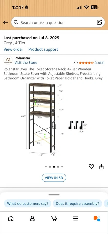 Over The Toilet Storage Rack - photo 3
