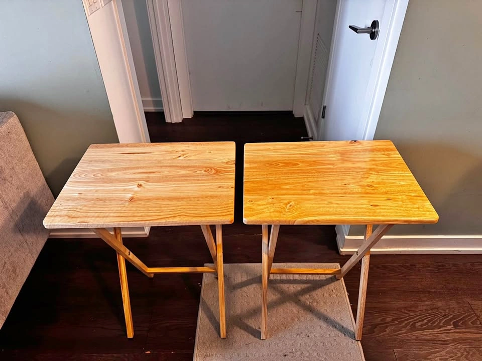 Two foldable TV dinner tables