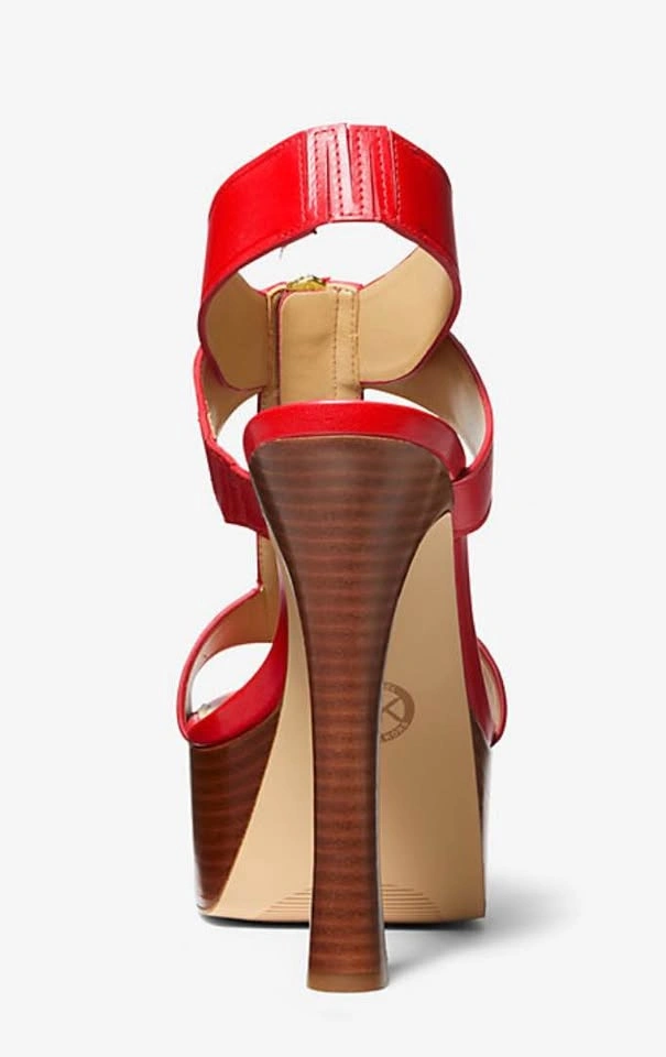 Michael Kors Red Platform Heels with Zipper Detail - photo 3