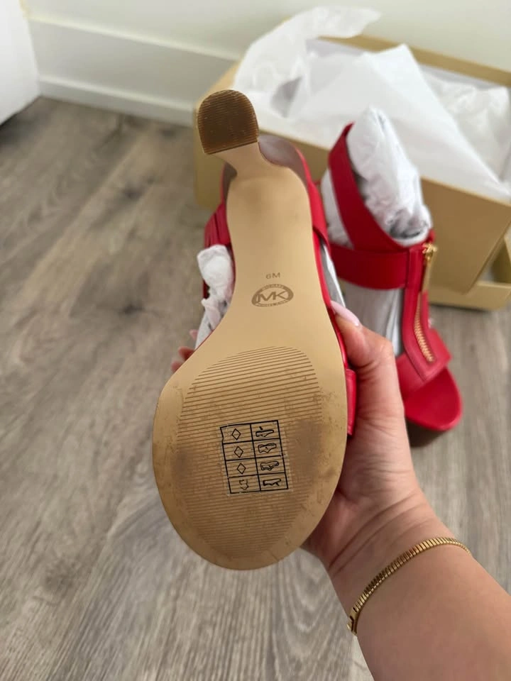 Michael Kors Red Platform Heels with Zipper Detail - photo 5