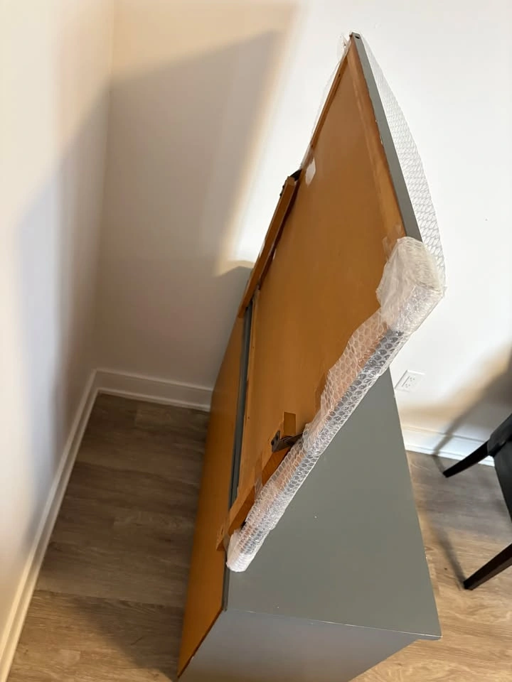 Grey Dresser with Mirror + Accent Chair Set - photo 2