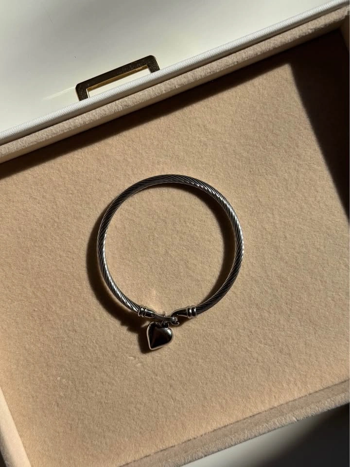 Stylish Stainless Steel Twisted Cable Bangle Bracelet - photo 4