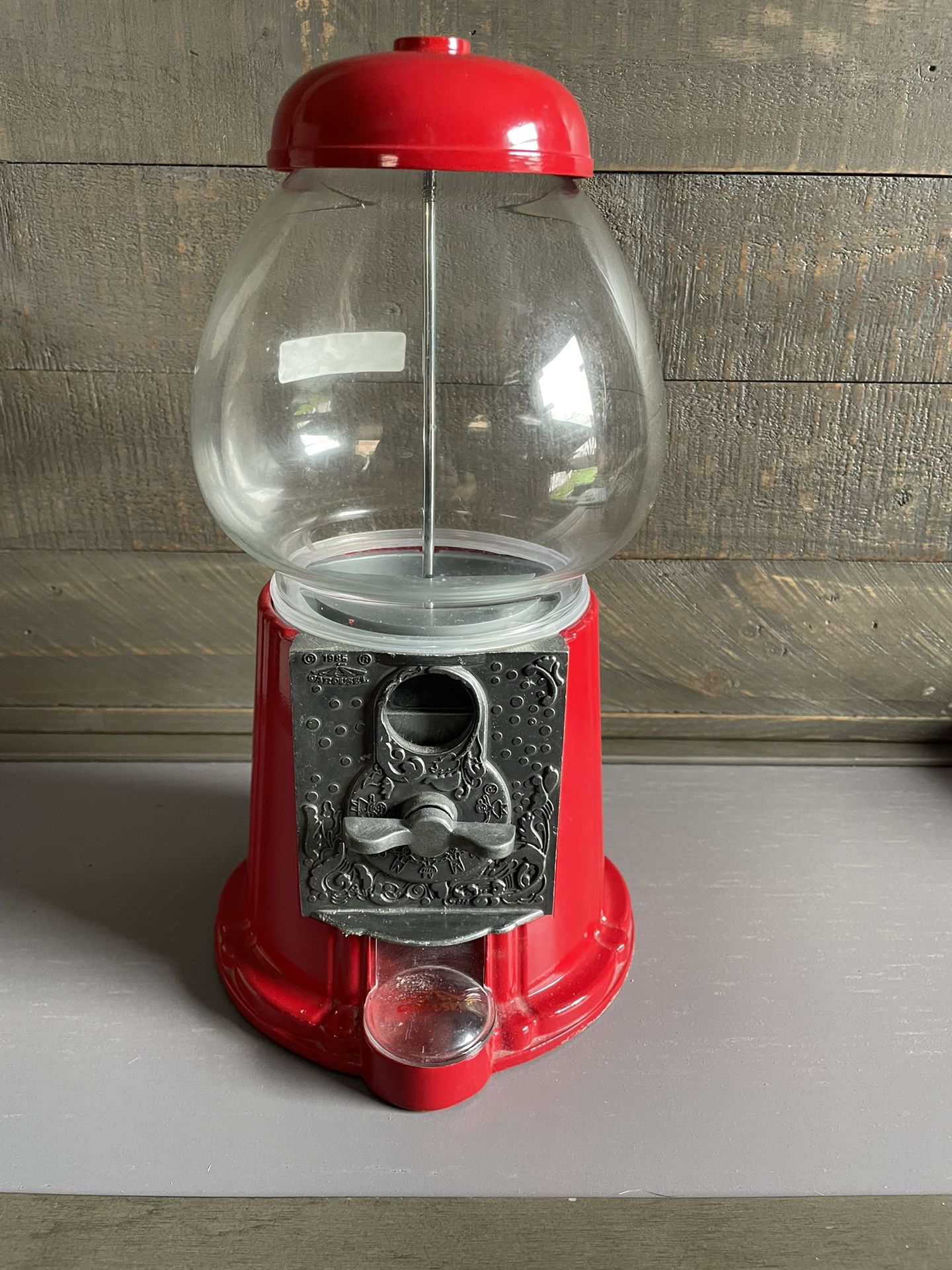 Vintage Carousel Gumball Machine Bank - Red