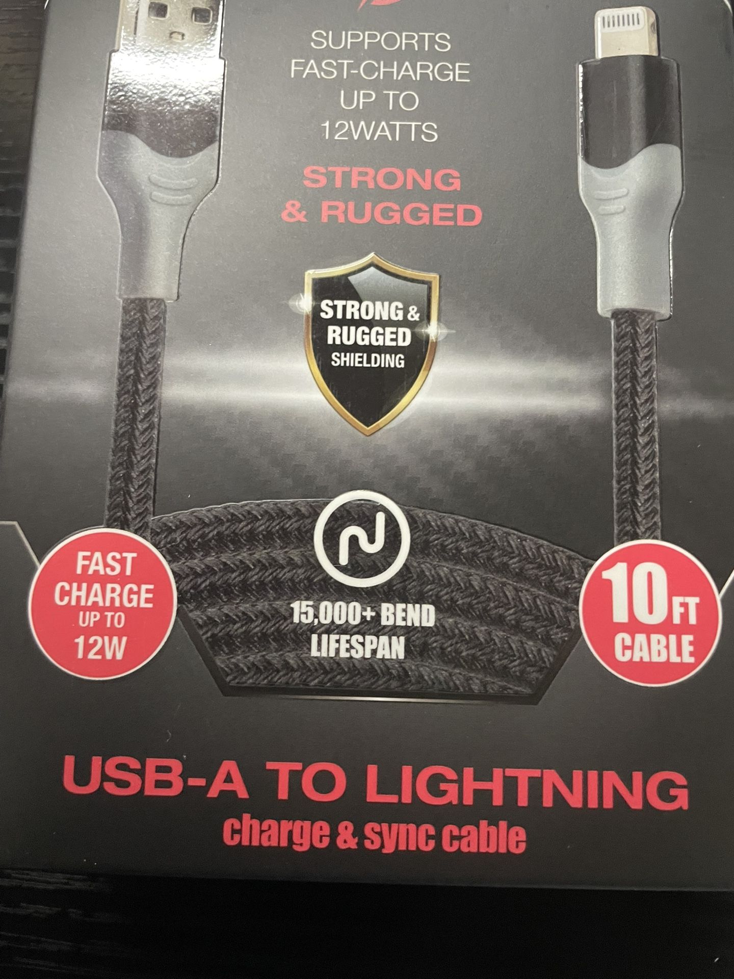 Powerxcel USB-A to Lightning Cable - 10 Ft Fast Charge - photo 5