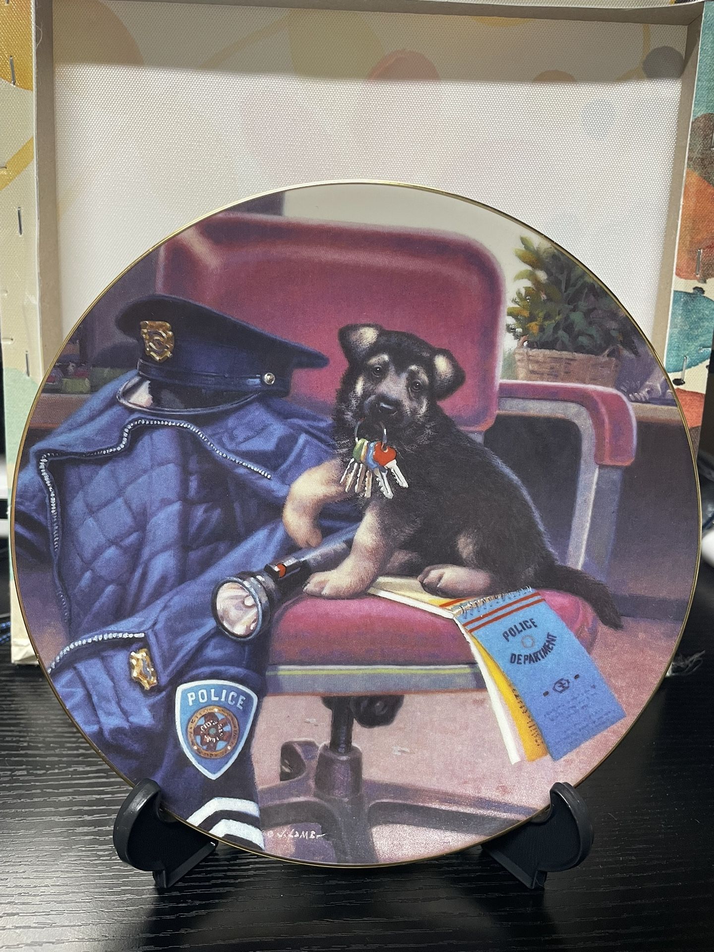 Hamilton Collection Police Puppy Patrol Collector Plate