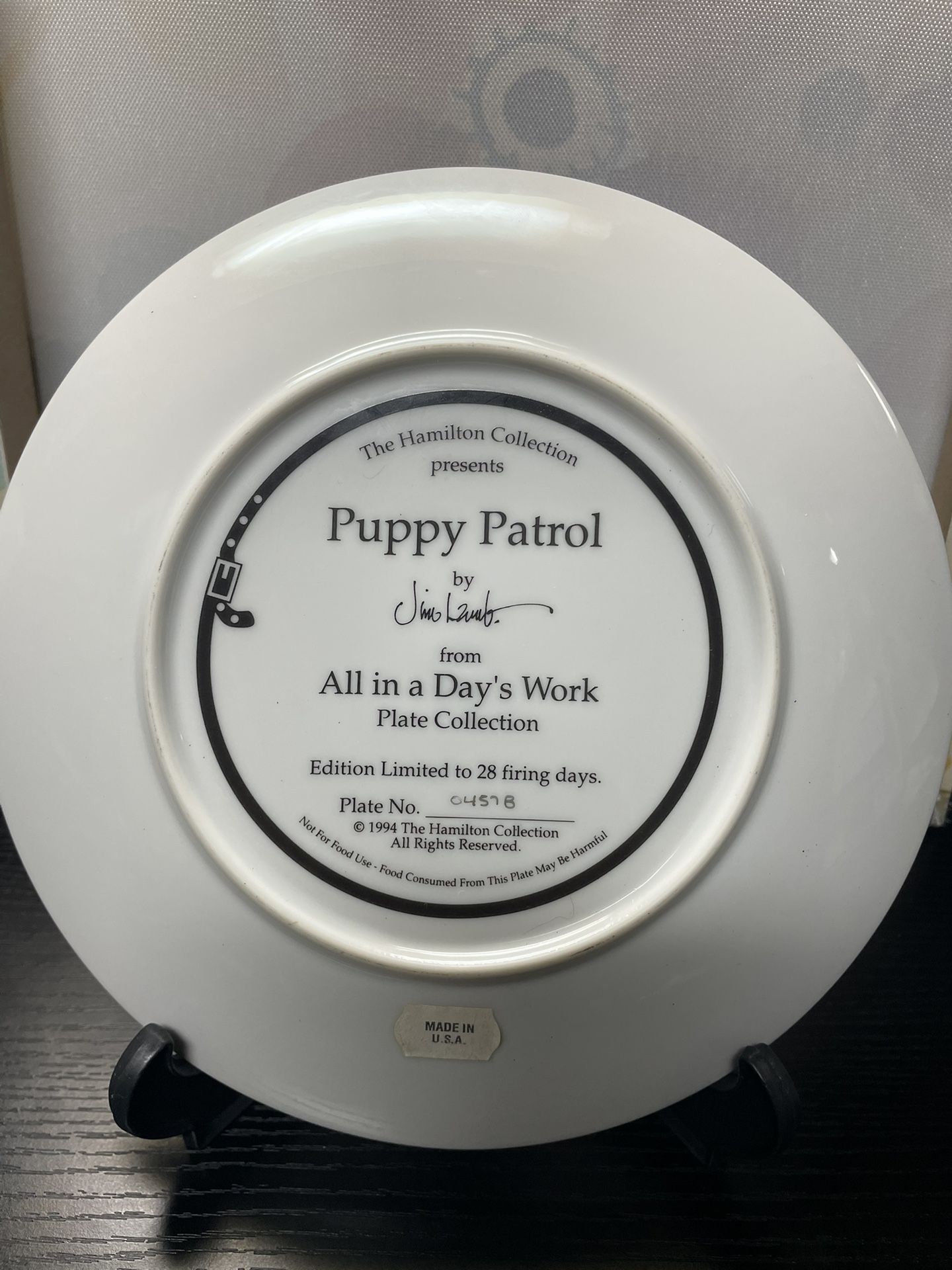 Hamilton Collection Police Puppy Patrol Collector Plate - photo 2
