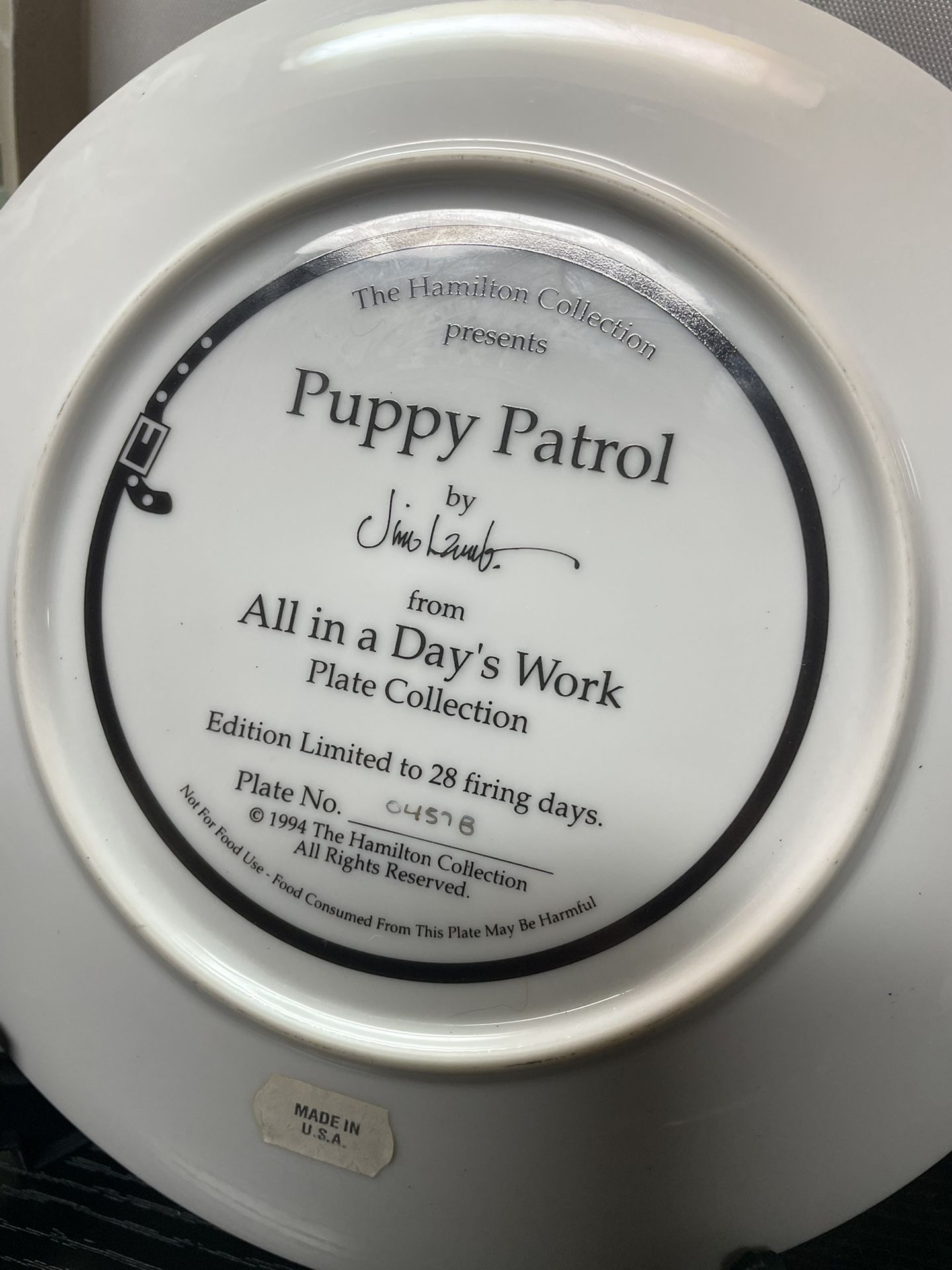 Hamilton Collection Police Puppy Patrol Collector Plate - photo 5