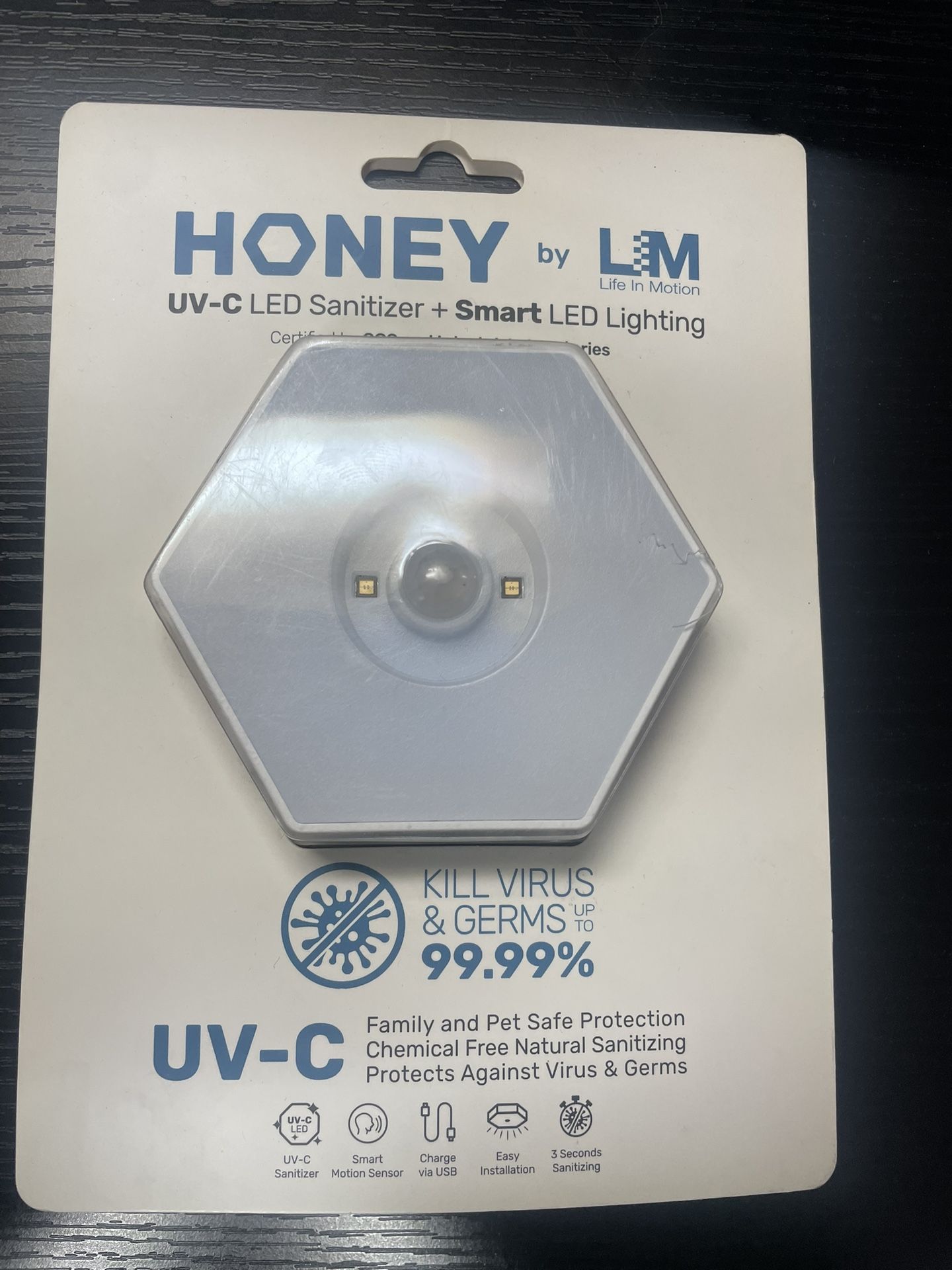 Life In Motion Honey UV-C LED Sanitizer + Smart Light