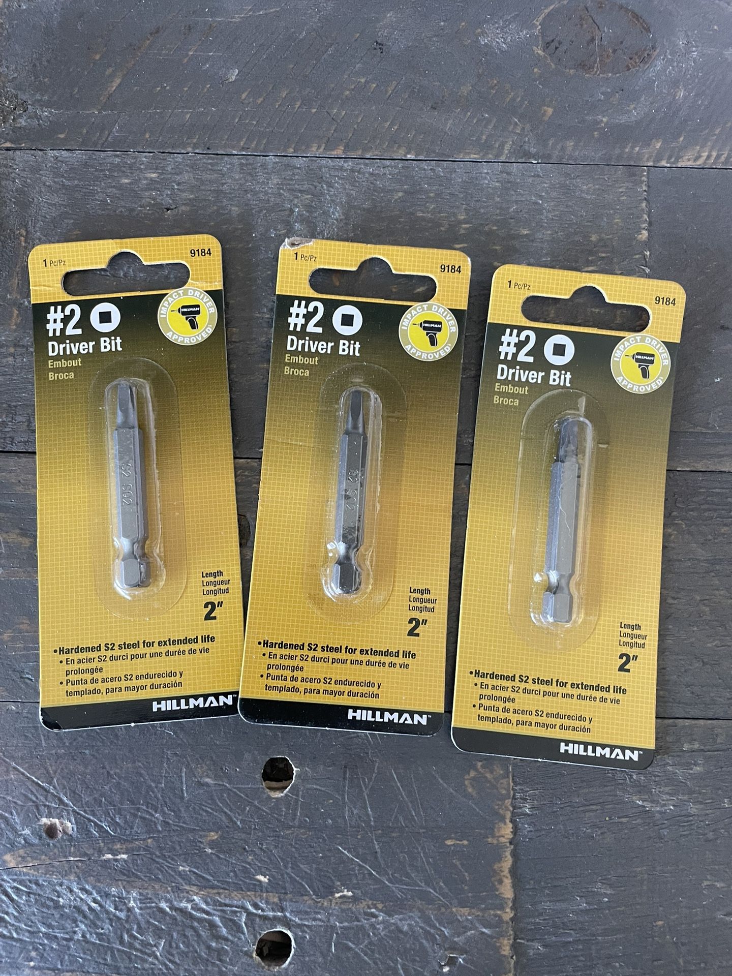 Hillman #2 Driver Bit - Set of 3