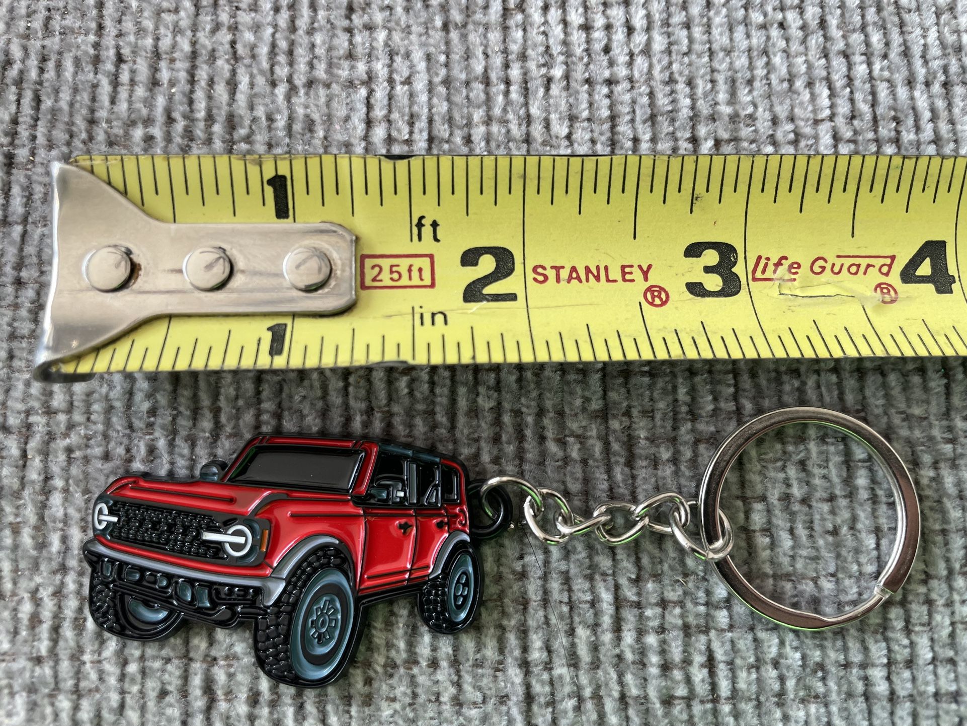 NEW - Metal Keychain For Ford Bronco - Red