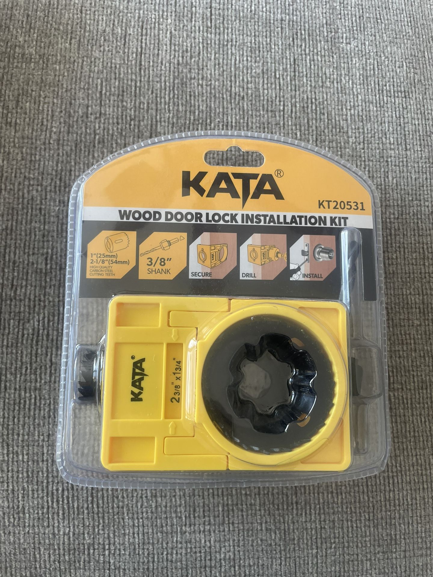 NEW - Kata Wood Door Lock Installation Kit - KT20531