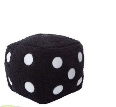9" Fuzzy Dice Pillow - Plush