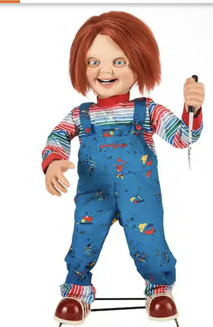 3.5 ft Animated LED Scarred Chucky Figurine