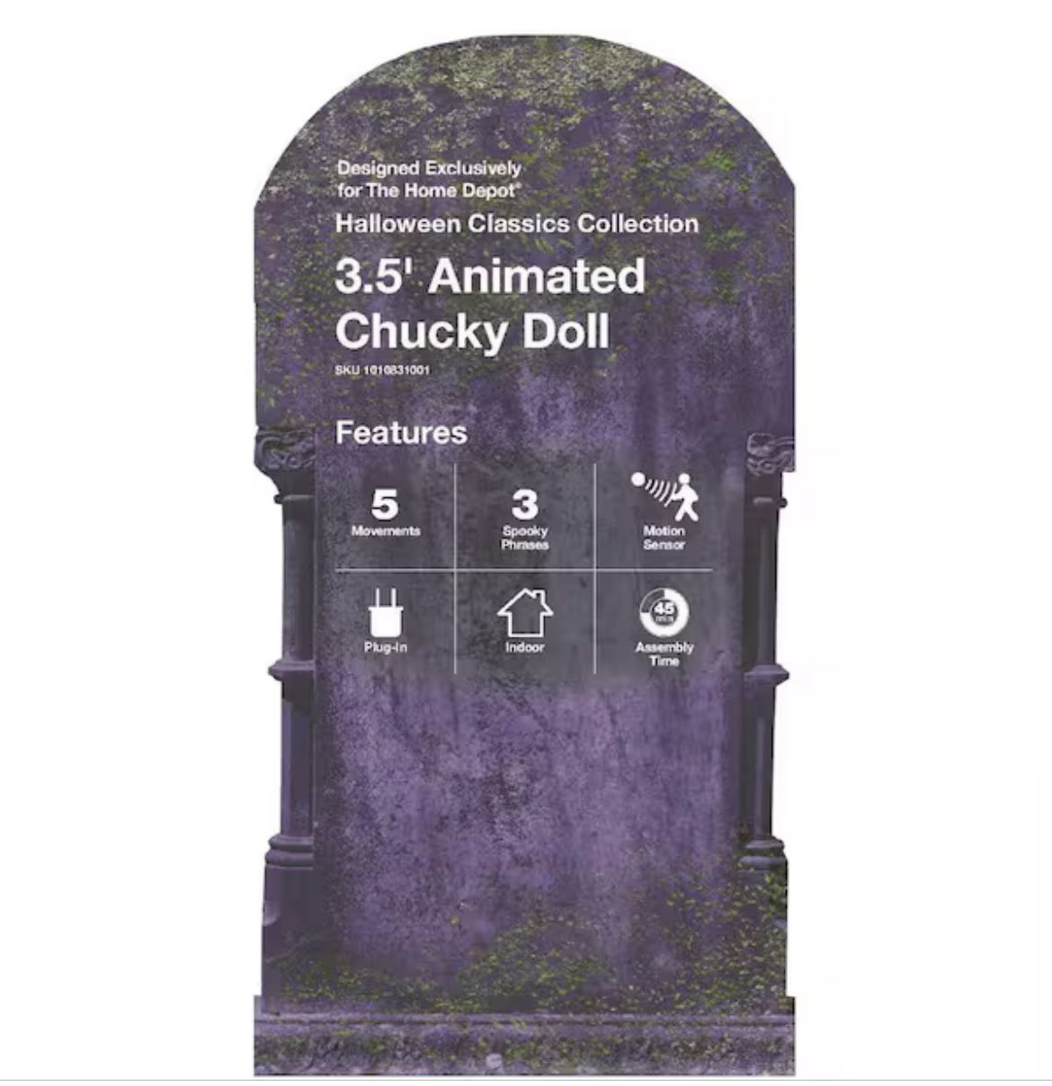 3.5 ft Animated LED Scarred Chucky Figurine - photo 4