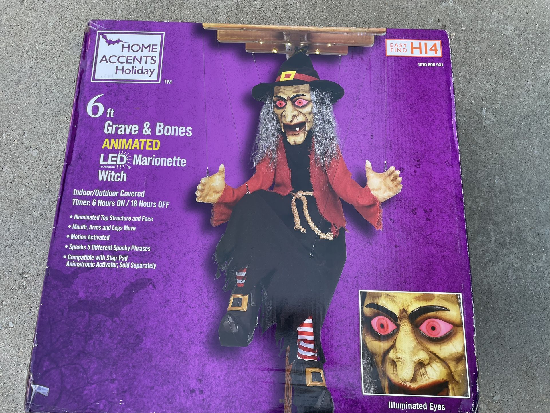 Halloween Animatronic 6' Marionette Witch Puppet Prop Animated
