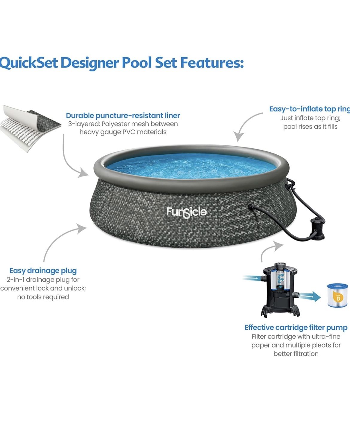 Easy Setup with Top Ring Inflatable - 12 Ft X 36” - photo 2