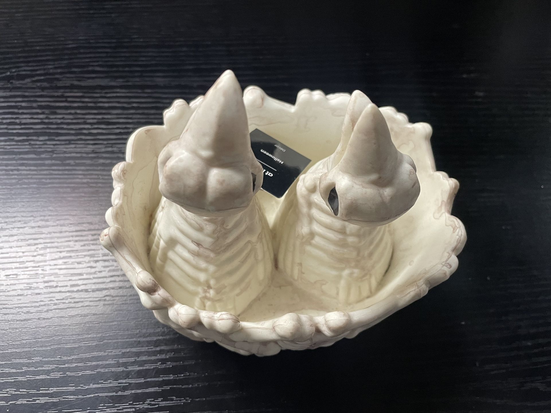 Skeleton Birds in Bone Nest - Faux Halloween Decor - photo 2