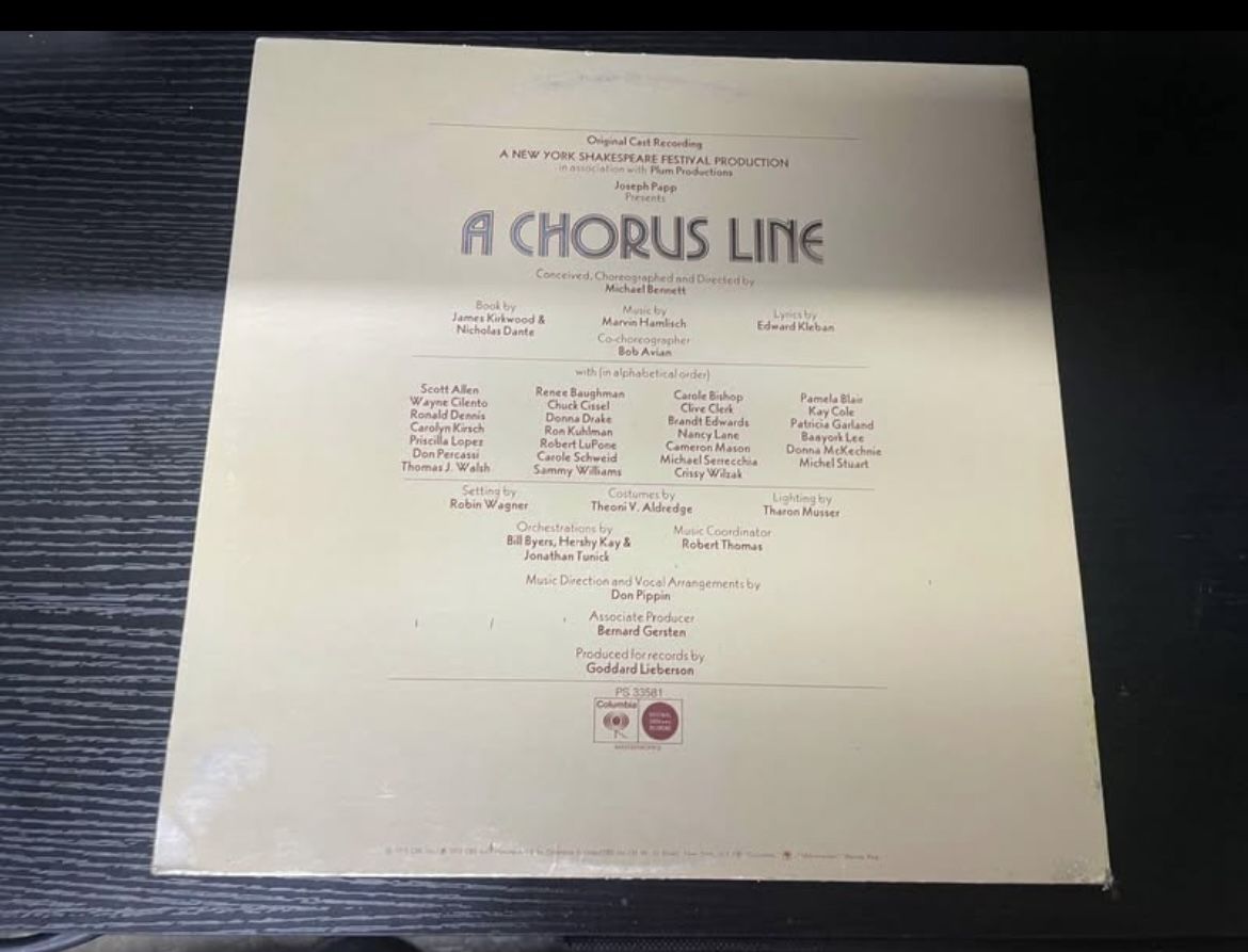 A Chorus Line Collectible Vinyl Record LP - Musical Theater Edit - photo 3