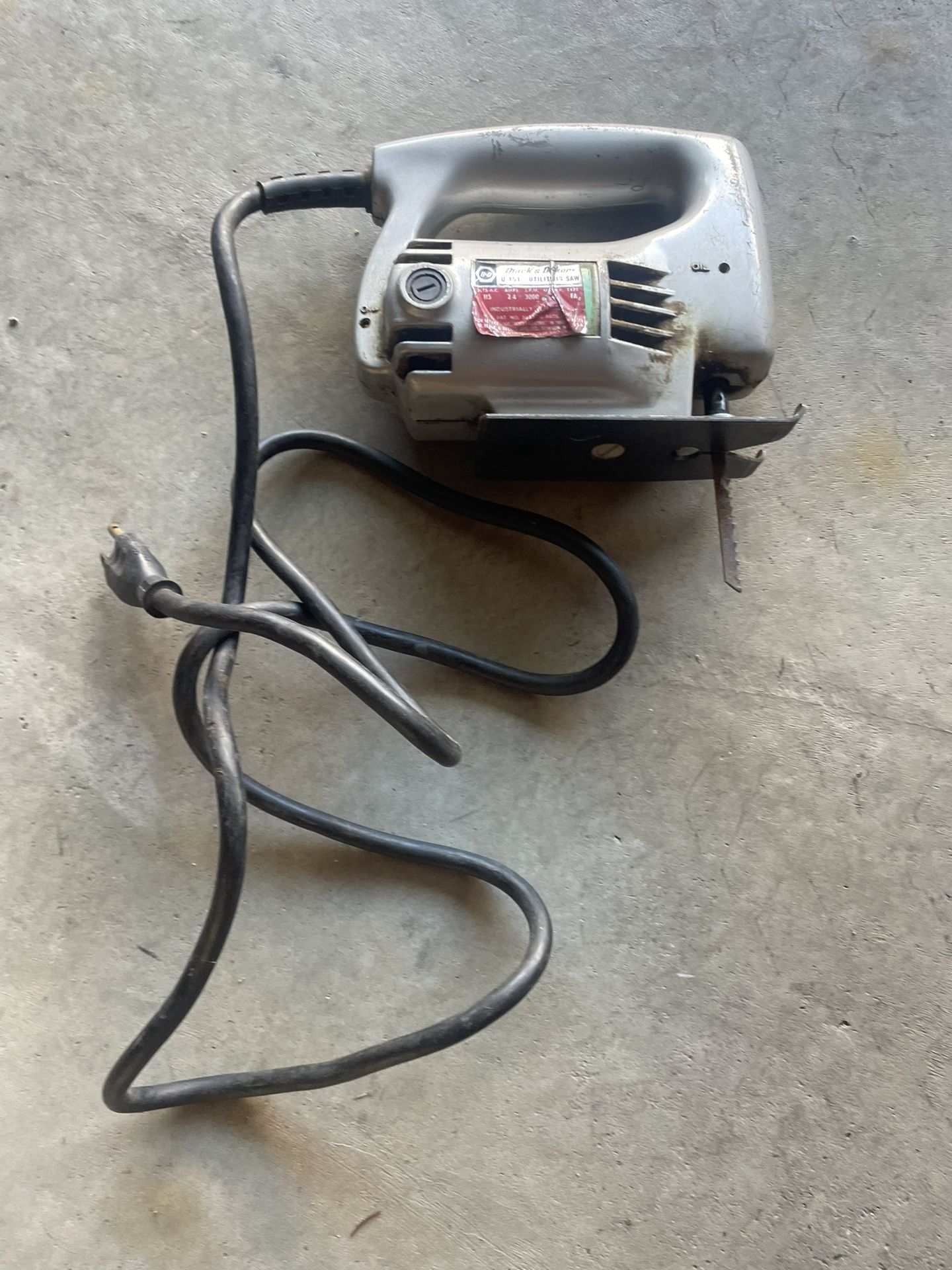 Vintage Black & Decker U-151 Electric Jigsaw - Works