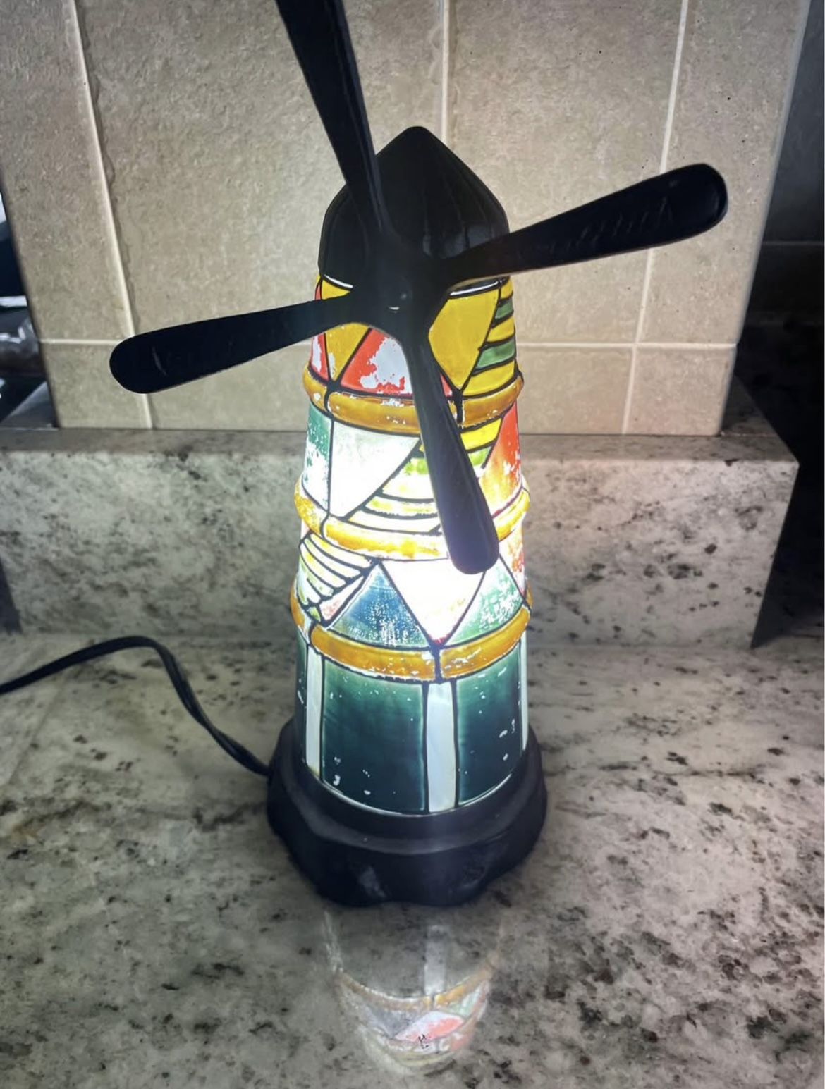 Vintage Cast Iron Lighthouse Night Light - Blinking, Steady On,